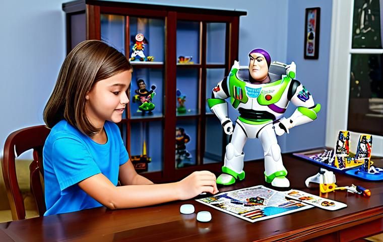 Disney Plastic Model Creation**

"A young girl is carefully assembling a Buzz Lightyear plastic model kit at a brightly lit table, fully clothed in a casual outfit, surrounded by tools and plastic sprues. Background: A family-friendly living room with Disney memorabilia. Safe for work, appropriate content, perfect anatomy, natural proportions, well-formed hands, professional, high quality."

**