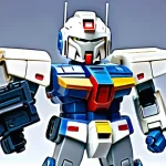Home 18 RG 건담 최신 모델 - **Prompt:** A super deformed (SD) RX-78-2 Gundam Ver.